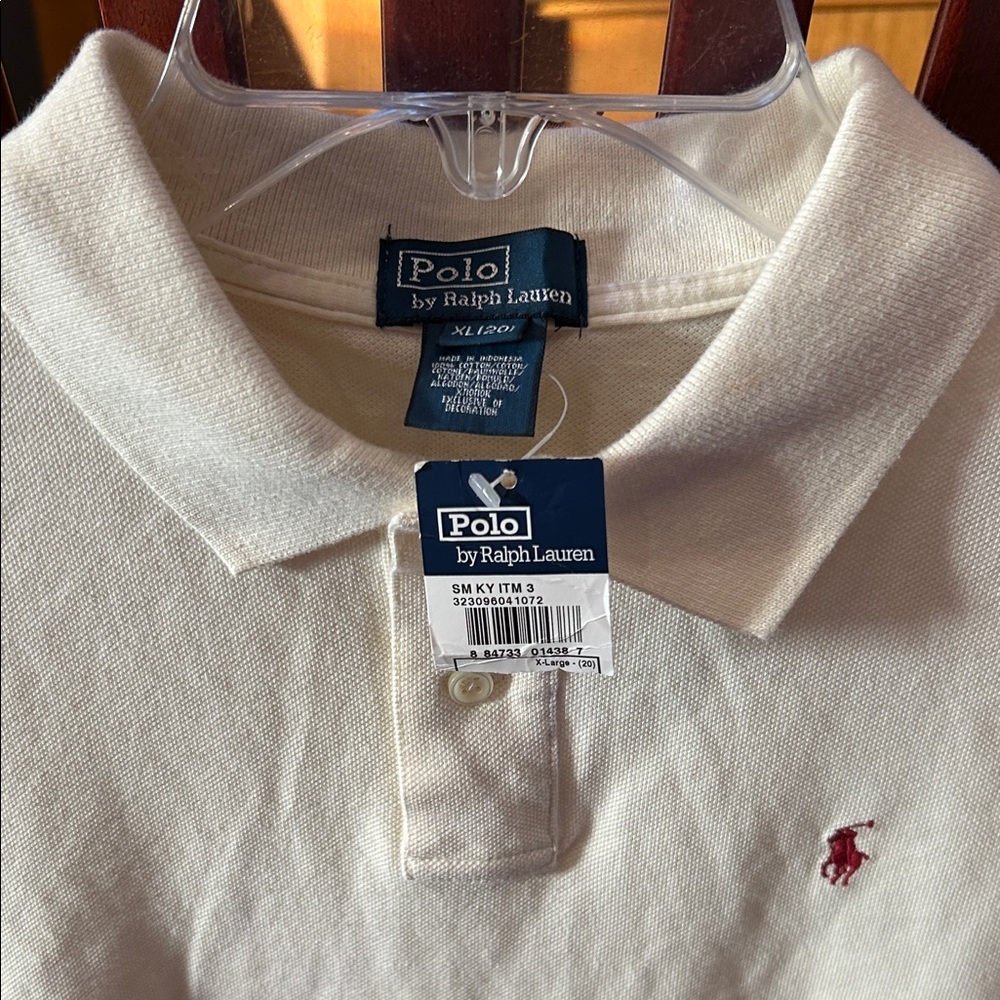 Polo by Ralph Lauren Cream Long Sleeve Polo Shirt - Picture 4 of 8